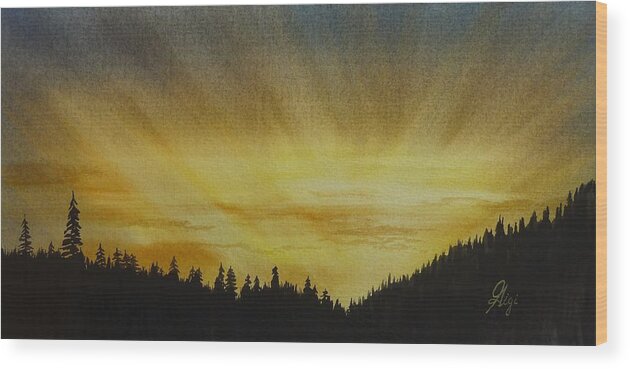 Sunset Wood Print featuring the painting Evening Splendour by Gigi Dequanne