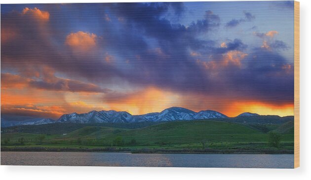 Colorado Wood Print featuring the photograph Front Range Light Show by Darren White