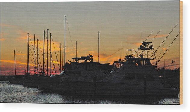 Boat Wood Print featuring the photograph Harbor Sunset by George Taylor