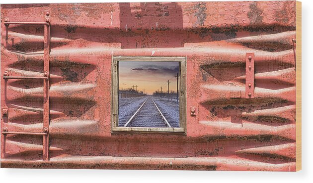 Trains Wood Print featuring the photograph Looking Back Panorama by James BO Insogna