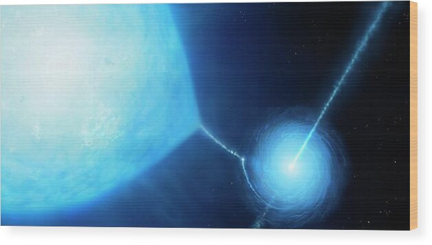 Microquasar Wood Print featuring the photograph Microquasar X-ray Binary System by Mark Garlick