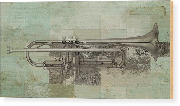 Music Wood Print featuring the digital art Musikalis - j0730770140 by Variance Collections