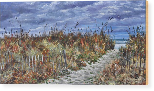 North Myrtle Beach Wood Print featuring the painting Pathway to North Myrtle Beach by Craig Burgwardt