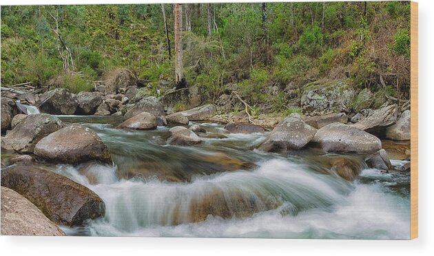 Alpine National Park Wood Print featuring the photograph Rocks and Rapids by Mark Lucey