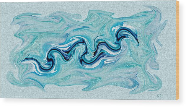 Abstract Wood Print featuring the digital art Sea Serpent by Stephanie Grant