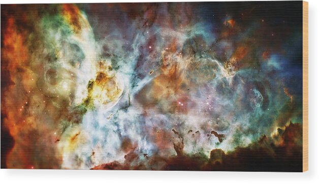Universe Wood Print featuring the photograph Star Birth in the Carina Nebula by Jennifer Rondinelli Reilly - Fine Art Photography