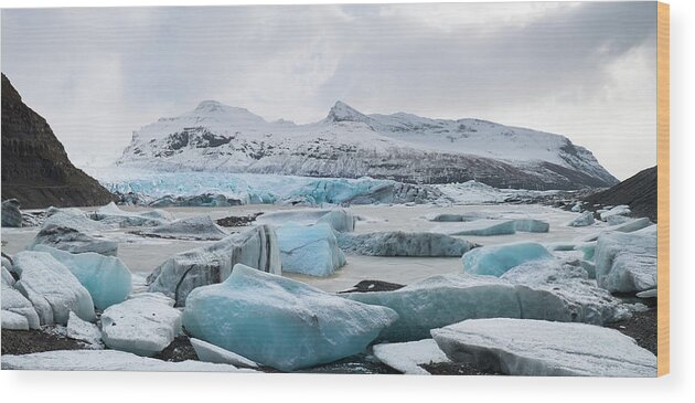 Scenics Wood Print featuring the photograph Vatnajokull Glacier, Iceland by Travelpix Ltd