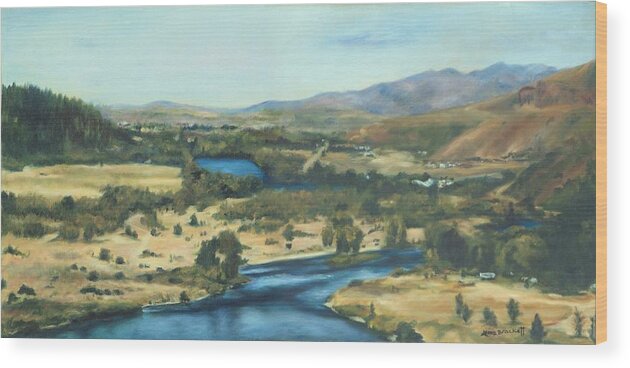 Dam Wood Print featuring the painting What A Dam Site by Lori Brackett
