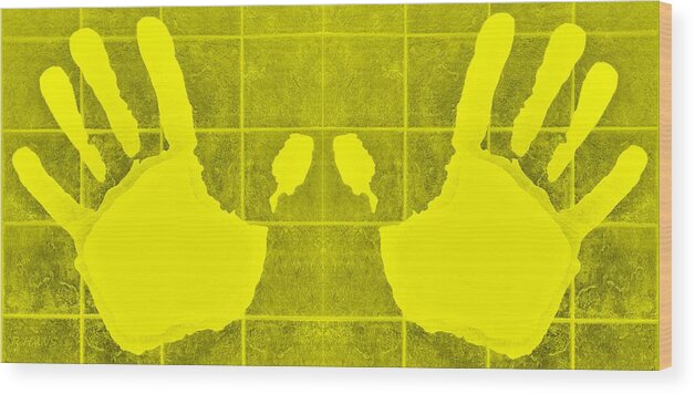 Hand Wood Print featuring the photograph White Hands Yellow by Rob Hans