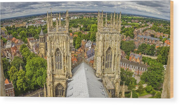 York Wood Print featuring the photograph York from York Minster Tower by Pablo Lopez