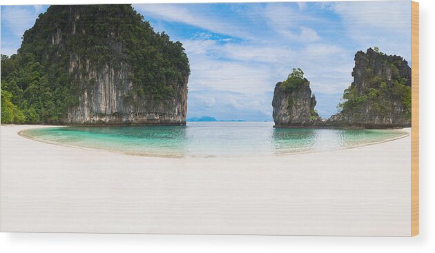 Andaman Wood Print featuring the photograph White sandy beach in Thailand #1 by U Schade