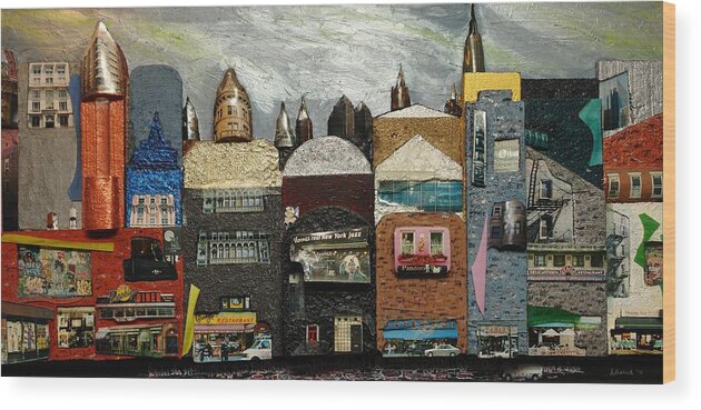 Robert Handler Wood Print featuring the painting City Block by Robert Handler