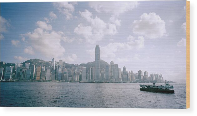 Hong Kong Wood Print featuring the photograph Hong Kong Skyline by Shaun Higson