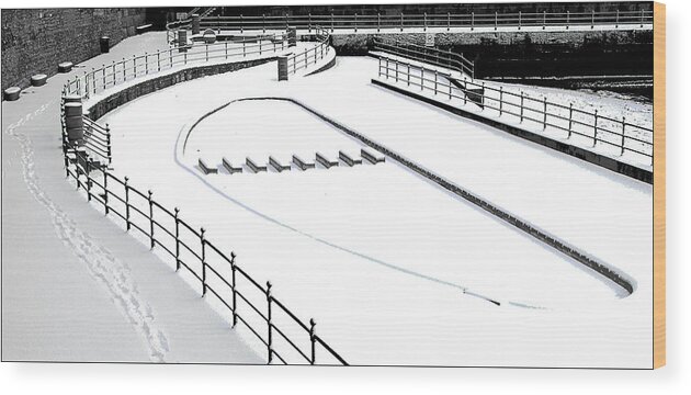 Hartlepool Wood Print featuring the photograph Shapes In The Snow by Barry Hayton