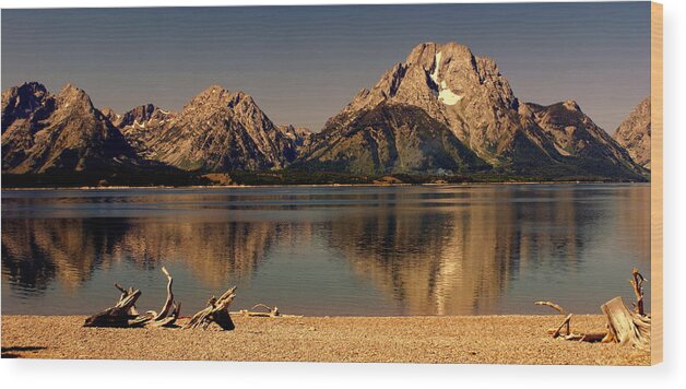 Grand Teton National Park Wood Print featuring the photograph Teton Panoramic by Marty Koch