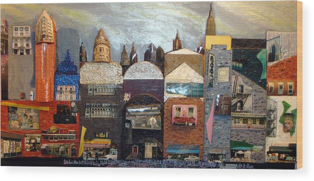 Manhattan Wood Print featuring the painting The Avenue by Robert Handler
