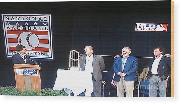 Mlb Wood Print featuring the photograph Three Great Cardinal Managers by Barbara Plattenburg