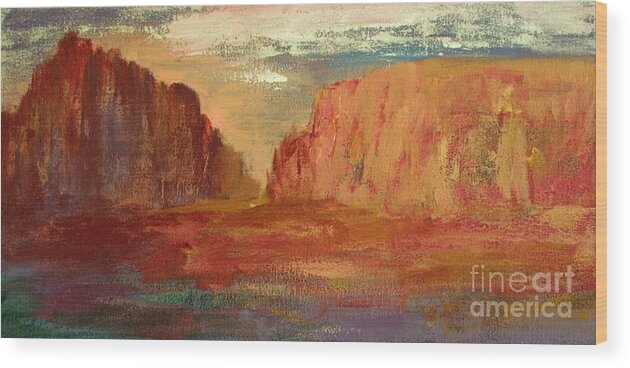 Painting Wood Print featuring the painting Red Sedona by Julie Lueders 