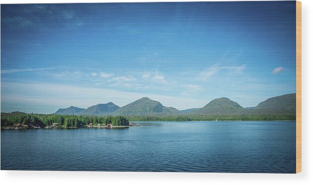 Mountain Wood Print featuring the photograph Inside Passage Mountain Views Around Ketchikan Alaska #11 by Alex Grichenko