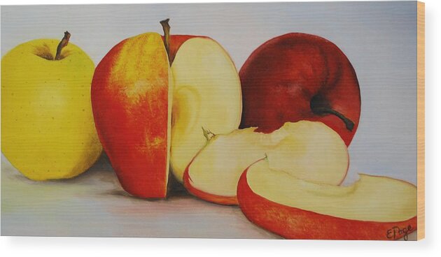 Realism Wood Print featuring the painting Apples by Emily Page