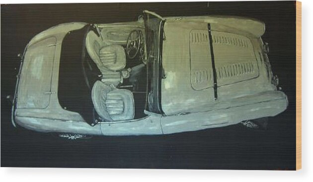 Car Wood Print featuring the painting Austin Healy LM by Richard Le Page