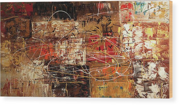 Abstract Art Wood Print featuring the painting Avant Garde by Carmen Guedez