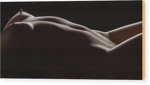 Silhouette Wood Print featuring the photograph Bodyscape 254 by Michael Fryd