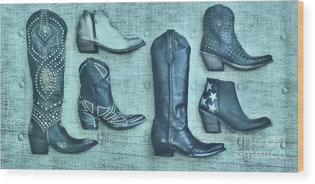Boots Wood Print featuring the photograph Boots by Allen Sign in Austin Texas by Janette Boyd