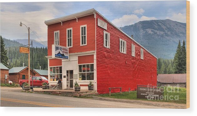 Cooke City Wood Print featuring the photograph Cooke City Store by Adam Jewell