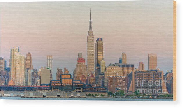 Clarence Holmes Wood Print featuring the photograph Empire State Building and Skyline I by Clarence Holmes