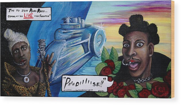 Future Fashion Wood Print featuring the painting Film Spirit of Ruby Rhod by M E