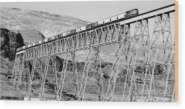 Train Wood Print featuring the photograph Going over the Trestle by Merle Grenz