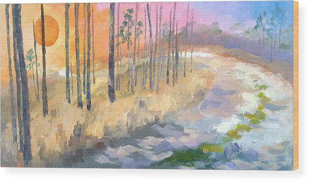 Sunrise Wood Print featuring the painting Good Morning by Susan Richardson