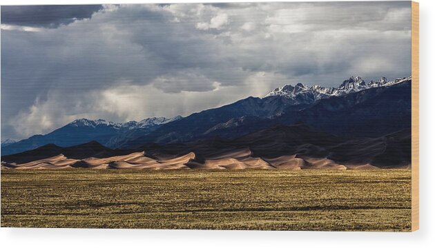 Sand Wood Print featuring the photograph Great Sand Dunes Panorama by Jason Roberts