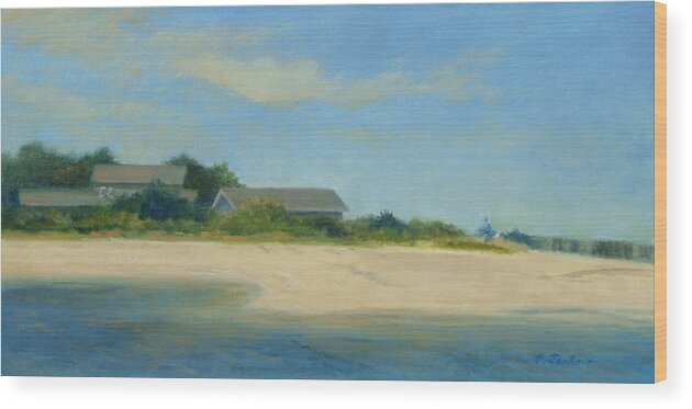 Landscape Wood Print featuring the painting Hamptons Beach House by Phyllis Tarlow