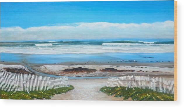 Haskells Beach Wood Print featuring the painting Haskell's Winter Day by Jeffrey Campbell