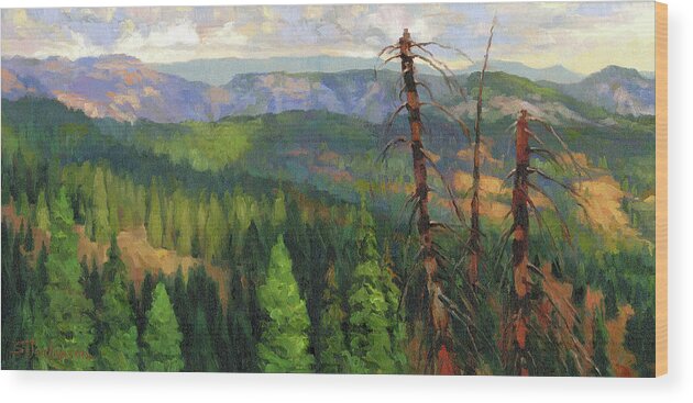 Wilderness Wood Print featuring the painting Ladycamp by Steve Henderson
