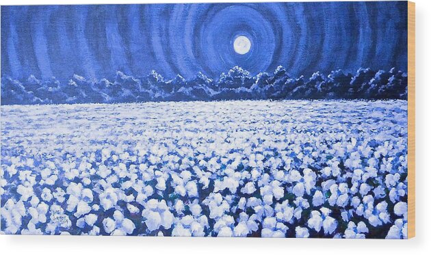 Night Wood Print featuring the painting Night Light by Jeanette Jarmon
