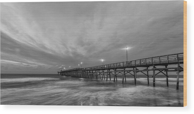 Oceancrestpier Wood Print featuring the photograph Ocean Crest Pier Sunrise by Nick Noble