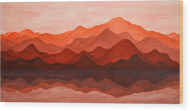 Mountains Wood Print featuring the painting Ode To Silence by Iryna Goodall