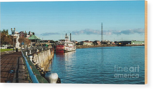 Natchez Riverboat Wood Print featuring the photograph On The River Front by Frances Ann Hattier