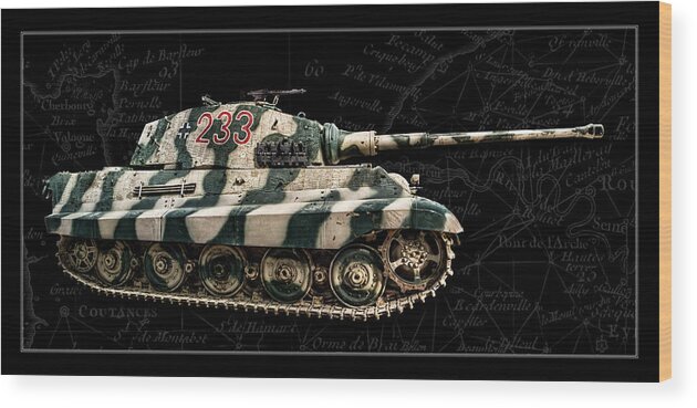 Panzer Vi Wood Print featuring the photograph Panzer Tiger II Side BK BG by Weston Westmoreland