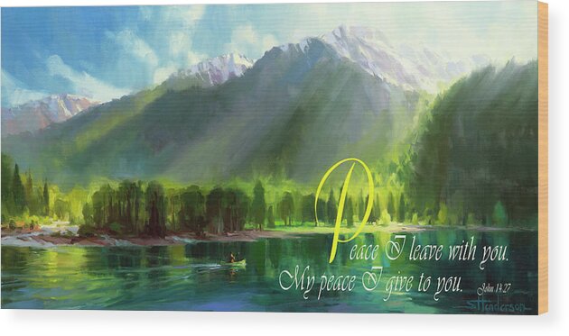Christian Wood Print featuring the digital art Peace I Give You by Steve Henderson