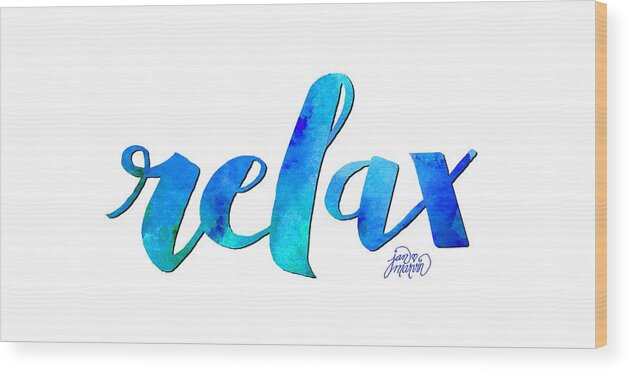 Relax Wood Print featuring the painting Relax Watercolor by Jan Marvin