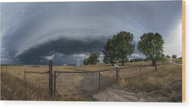 Panorama Wood Print featuring the photograph Rusty Cage Pano by Aaron J Groen