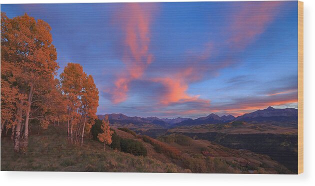 Aspen Wood Print featuring the photograph San Juan Sunset by Jared Perry 