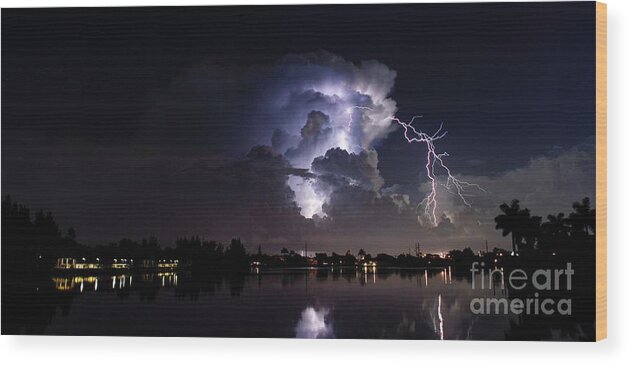 Lightning Wood Print featuring the photograph Dreamy Sky by Quinn Sedam
