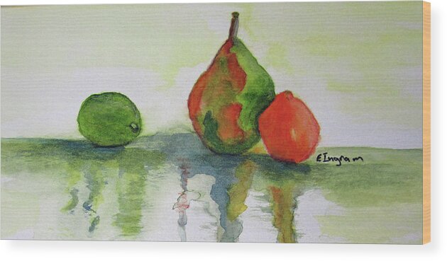 Fruit Wood Print featuring the painting Tutti Fruity by Elvira Ingram