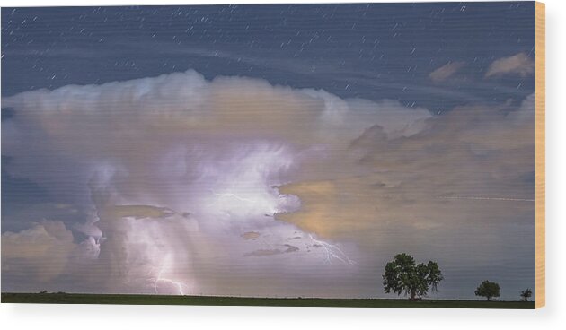 Storm Wood Print featuring the photograph Watching Natures Show Panorama by James BO Insogna