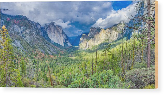 Amazing Wood Print featuring the photograph Yosemite Tunnel View Spring Storm by Scott McGuire